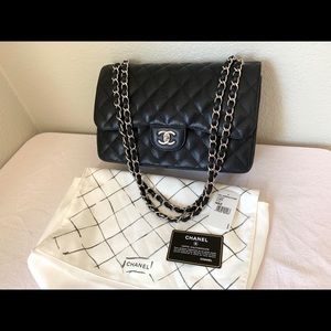Sold. Chanel Classic Double Flap Jumbo Caviar shoulder